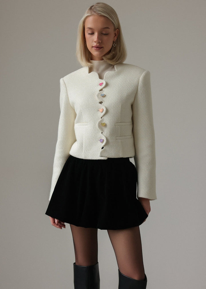 Drune | Herzknopf Wolljacke
