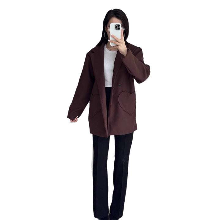 Damen modischer Oversized-Mantel mit großzügigen Taschen und Revers Drune