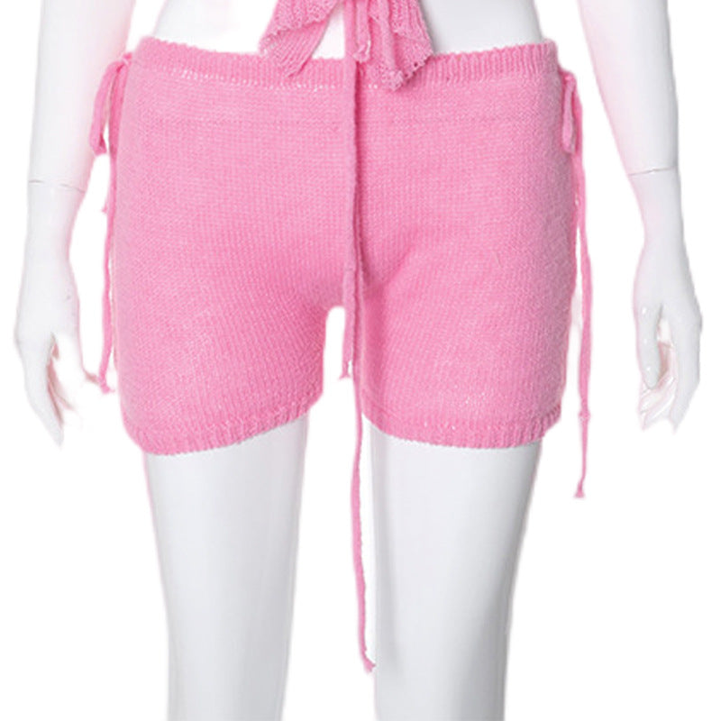Damen Kurzarm Spitze Top mit Rüschen Drune