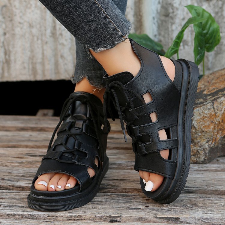 Damen Sportliche Sandalen mit atmungsaktiver Oberflächenstruktur und bequemem Absatz Drune