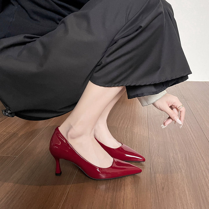 Damen Elegante Lack-Pumps mit komfortablem Blockabsatz Drune