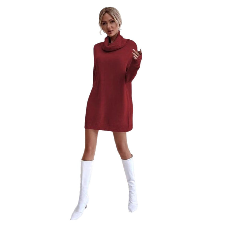 Damen Knitdress mit hohem Kragen und Oversized-Schnitt Drune