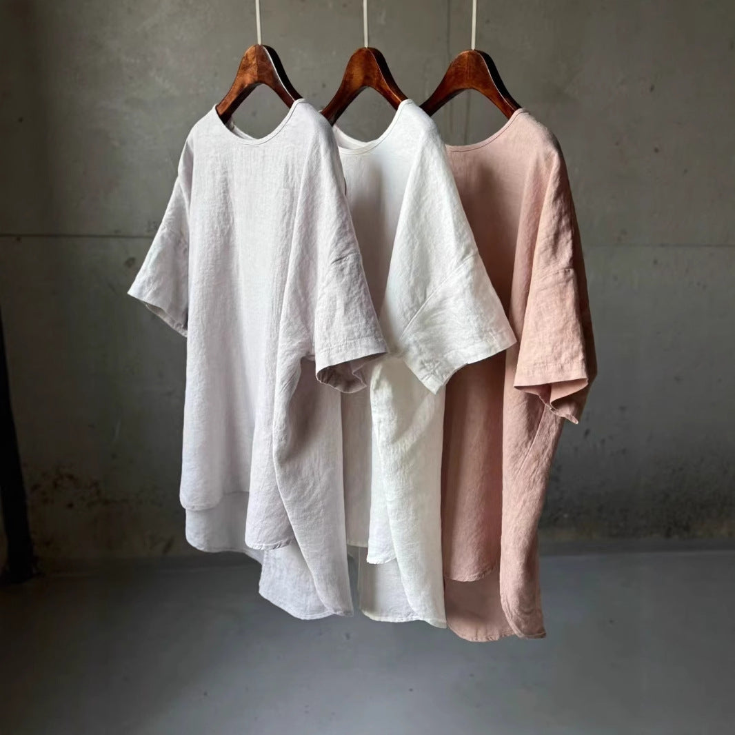 Damen Relaxed Fit Leinen T-Shirt Drune