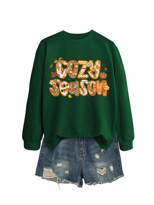 Damen Sweatshirt mit kreativem Herbstdesign und lässigem Schnitt Drune