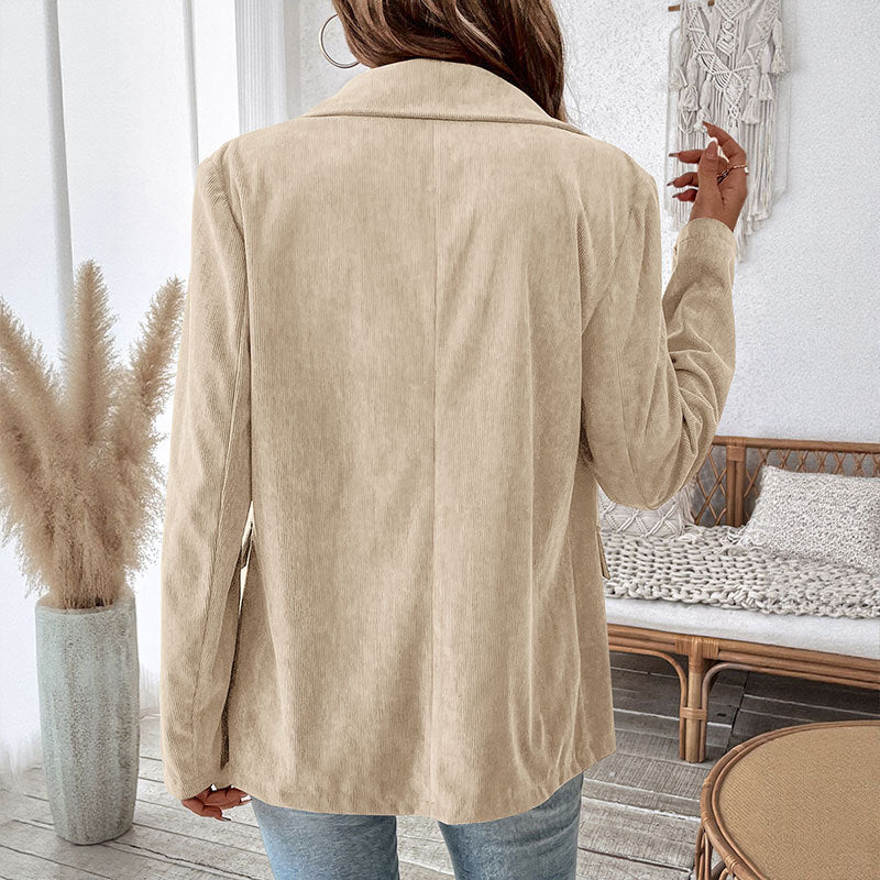 Damen samtiger Blazer mit doppelter Knopfleiste und elegantem Schnitt Drune
