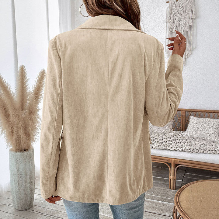 Damen samtiger Blazer mit doppelter Knopfleiste und elegantem Schnitt Drune