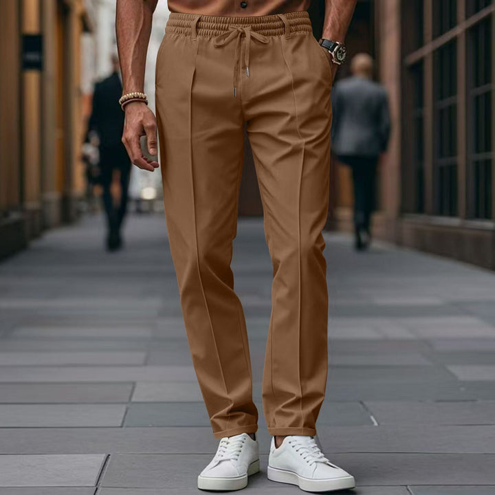 Drune | Herren Gerade Passform Elastischer Bund mit Kordelzug Weicher Baumwollmix