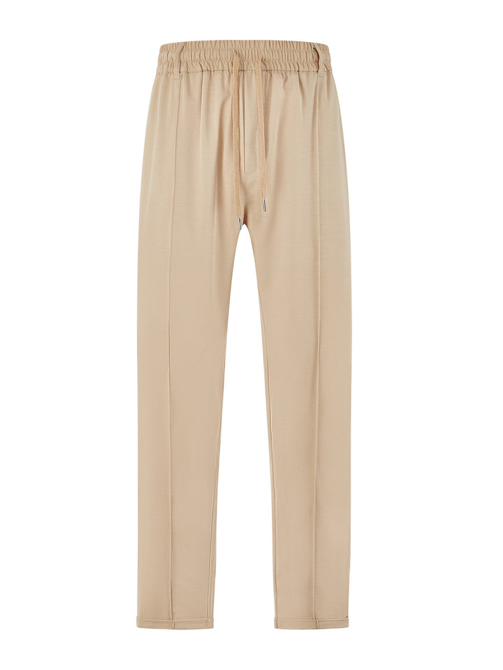 Damen nan elegante Jersey-Hose mit Bügelfalte Tunnelzugbund und schmaler Beinführung Drune