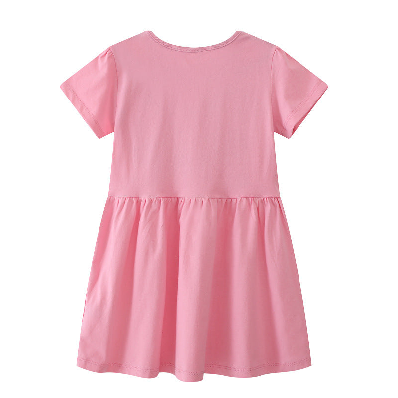 Mädchen Baumwollkleid mit bunten Tierapplikationen Drune