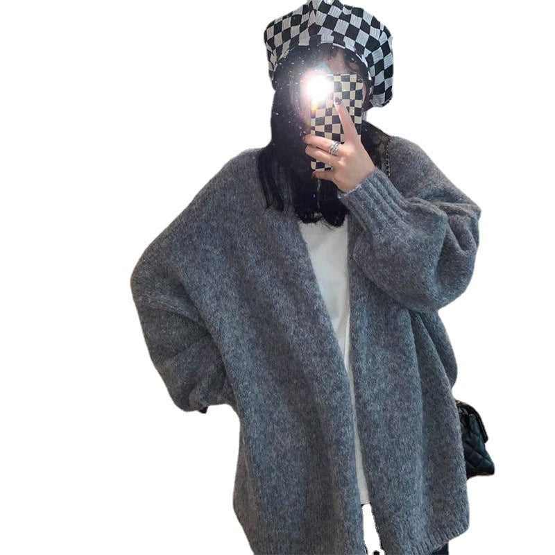 Damen Übergroßer und weicher Strickcardigan mit offenen Vorderteilen Drune