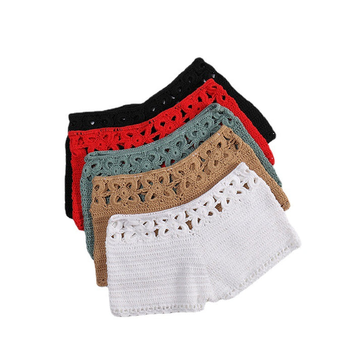 Damen Häkel-Shorts mit floralem Bund Drune