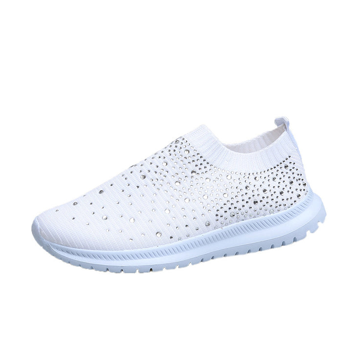 Damen Sneakers mit funkelnden Strass-Applikationen und elastischem Strick-Obermaterial Drune