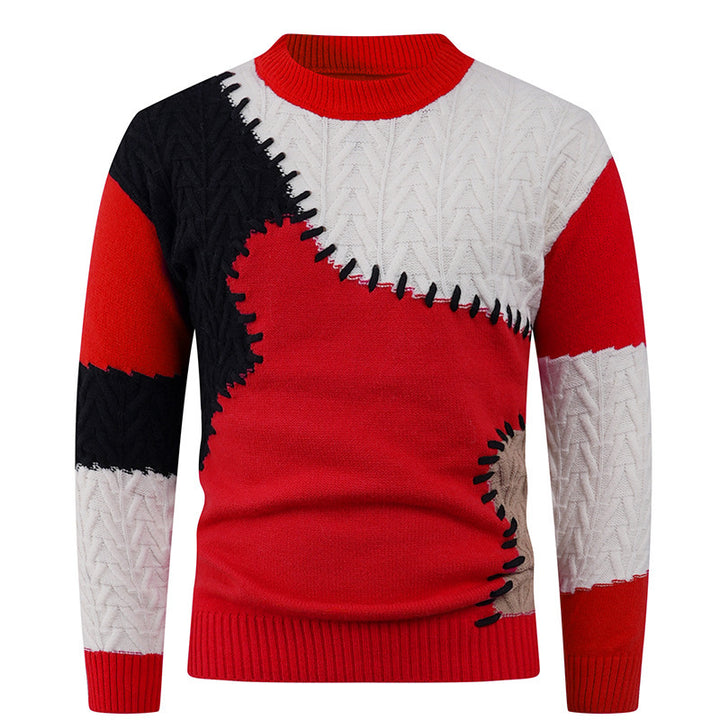 Herren modischer Pullover mit einzigartigem Patchwork-Design Drune