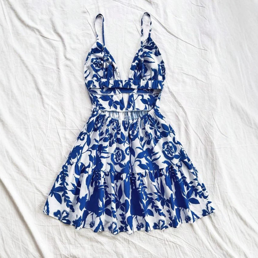 Damen Sommerkleid mit verspieltem Babydoll-Schnitt und floralem Design Drune
