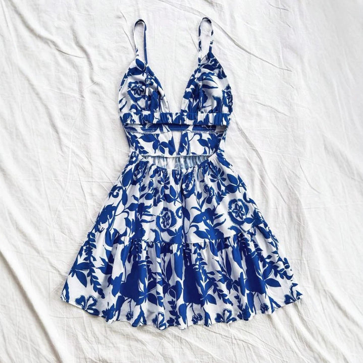Damen Sommerkleid mit verspieltem Babydoll-Schnitt und floralem Design Drune