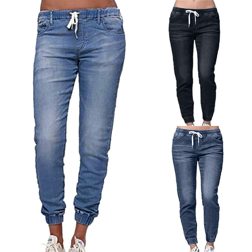 Damen Sportliche Denim-Jogginghose Drune