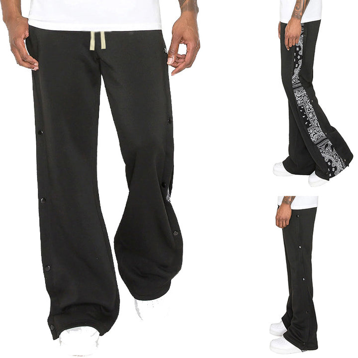 Damen nan Jogginghose mit seitlichen Druckknopfschlitzen und Paisley-Einsatz Drune
