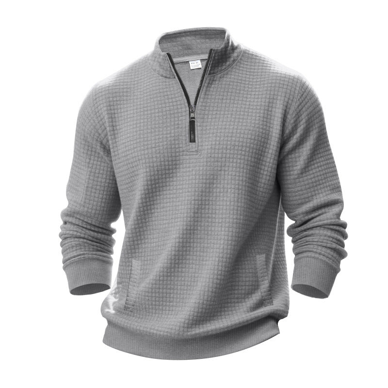 Herren Stepppullover mit halbem Reißverschluss und modernem Strukturdesign Drune