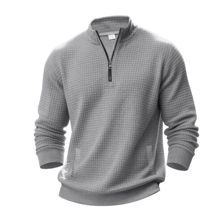 Herren Stepppullover mit halbem Reißverschluss und modernem Strukturdesign Drune