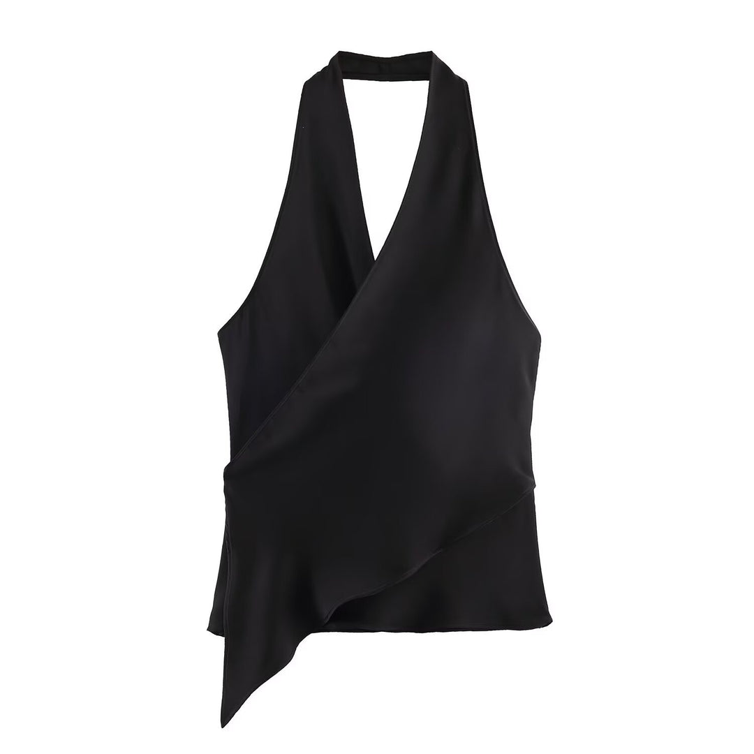 Damen Wickelbluse mit V-Ausschnitt Drune