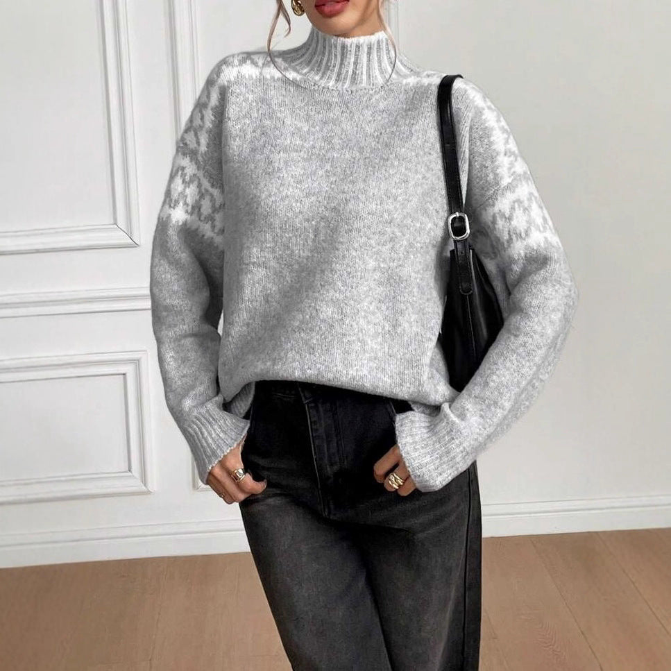 Damen kuscheliger Rollkragenpullover mit modischem Strukturmuster Drune