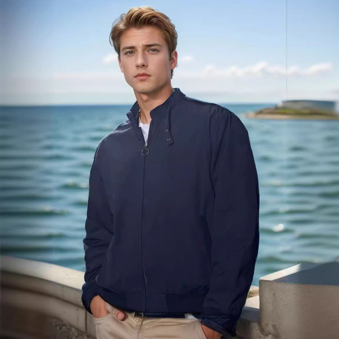 Herren leichte Windjacke mit hohem Kragen Drune