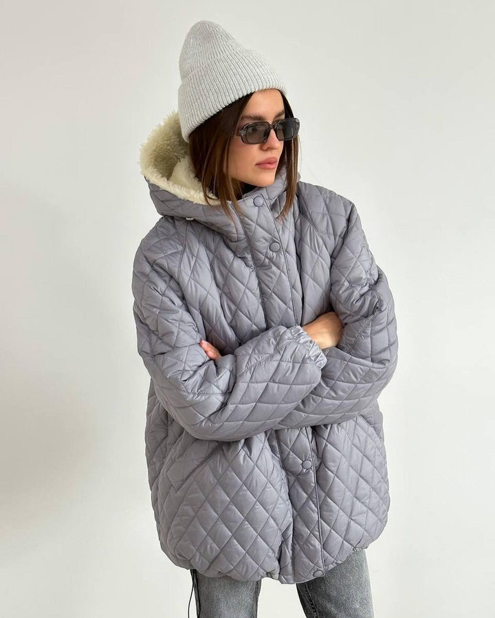 Damen Gesteppter Parka mit einem hohen Kragen und weichem Innenfutter Drune