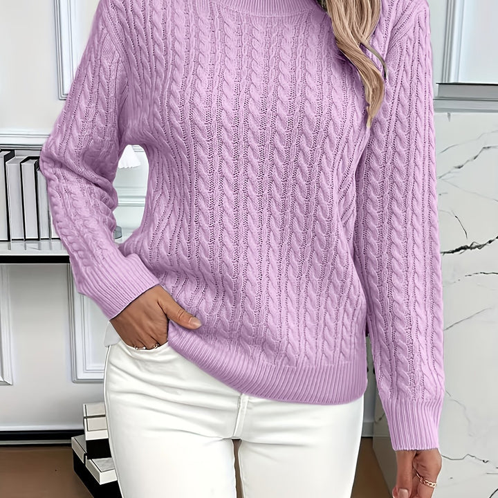 Damen Strickpullover mit elegantem Zopfdesign Drune