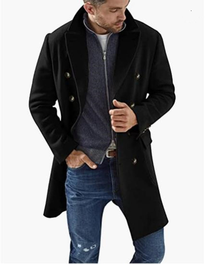 Herren eleganter Doppelknebel-Mantel mit modernem Schnitt Drune
