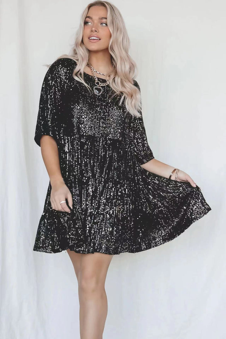Damen Glitzerndes Kurzkleid Drune