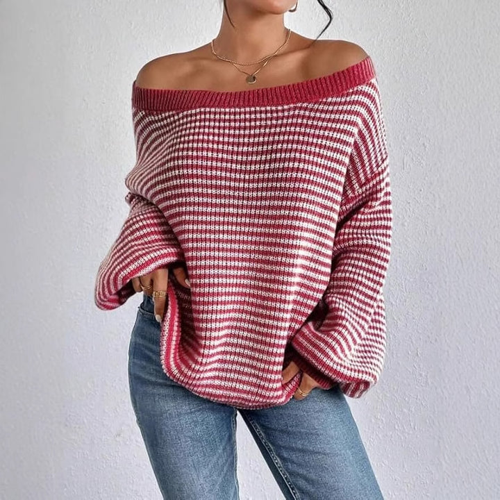 Damen Grobstrickpullover mit lässigem Rundhalsausschnitt und großzügigen Ärmelabschlüssen Drune
