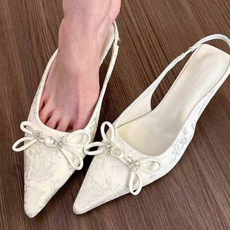 Damen Elegante Sling-Pumps mit romantischem Schleifendetail Drune