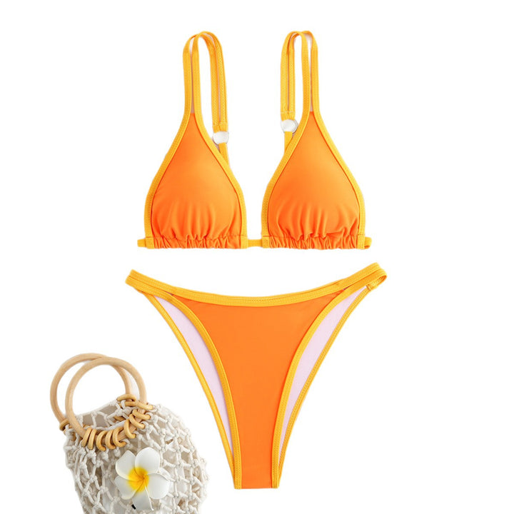 Damen modischer Bikini mit feinen Trägern und raffiniertem Schnitt Drune