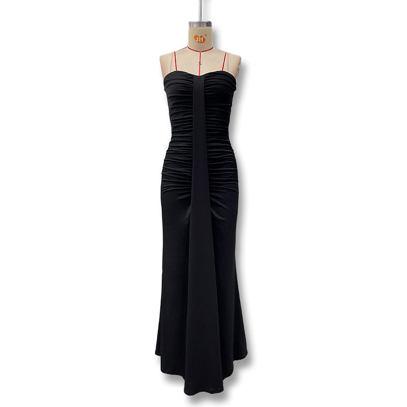 Damen Figurbetontes Maxikleid mit Raffungen und zartem Schnitt Drune