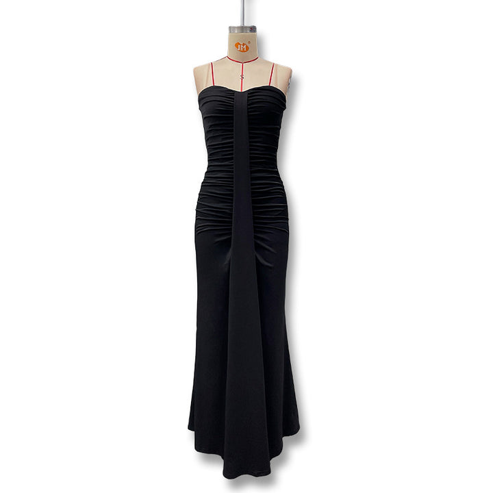 Damen Figurbetontes Maxikleid mit Raffungen und zartem Schnitt Drune