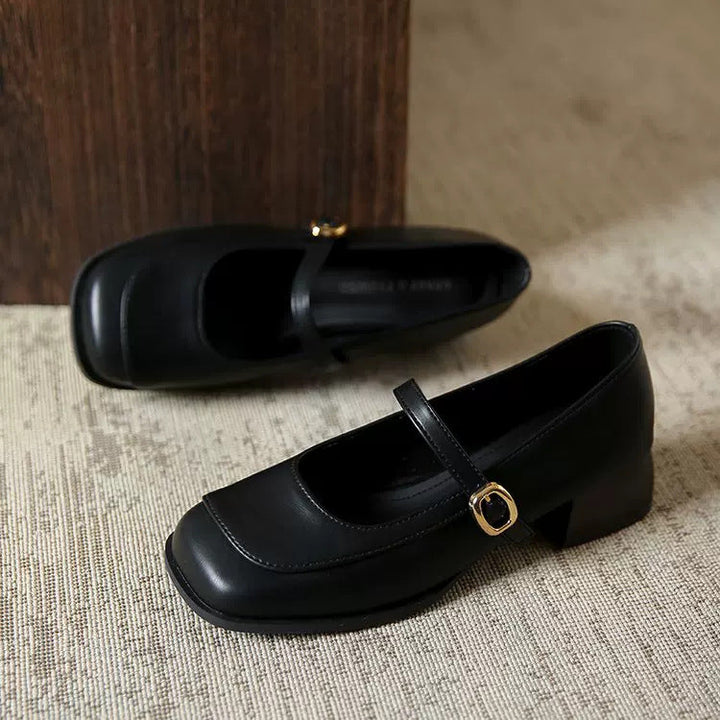 Damen Elegante Mary Janes mit modischem Riemen und komfortablem Blockabsatz Drune