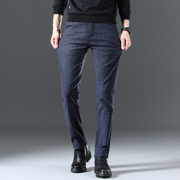 Herren moderne Chinohose mit elastischem Bund und seitlichen Taschen Drune