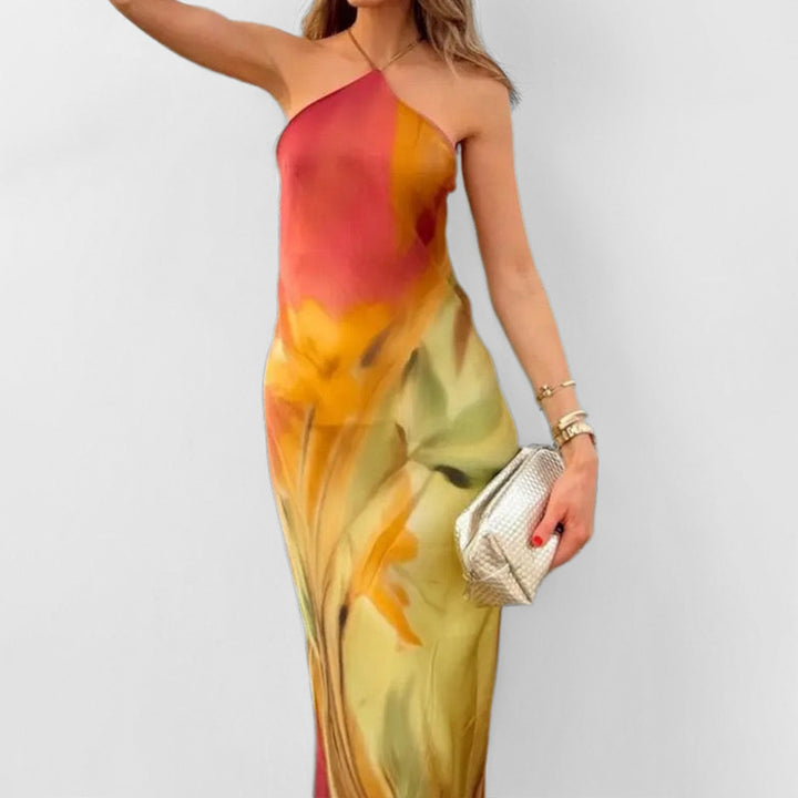 Damen Maxikleid mit eleganten Blumenmuster Drune