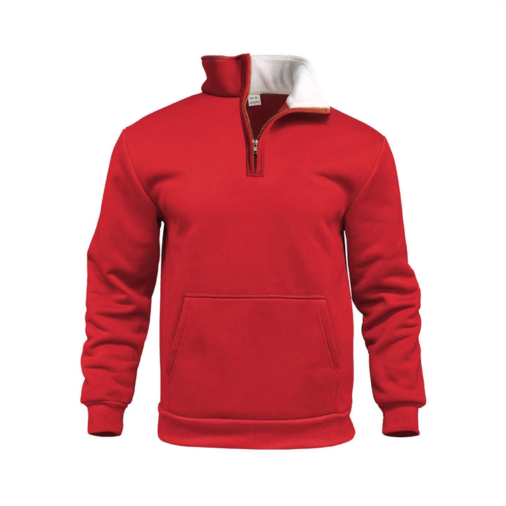 Herren sportlicher Kapuzenpullover mit halbem Reißverschluss und praktischer Kängurutasche Drune