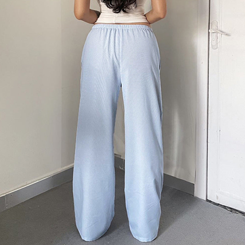 Damen entspannte Baumwoll-Hose mit leichtem Streifenmuster Drune