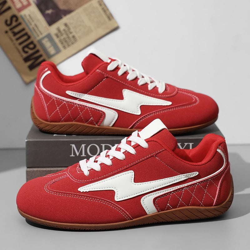 Damen leichte Retro-Skate-Sneaker mit gesteppter Seitenwand, gepolstertem Knöchelkragen und rutschfester Gummilaufsohle Drune