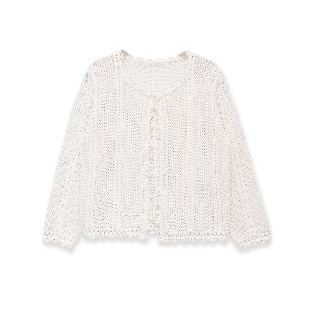 Damen luftige Strickjacke mit feinen Details und romantischem Design Drune