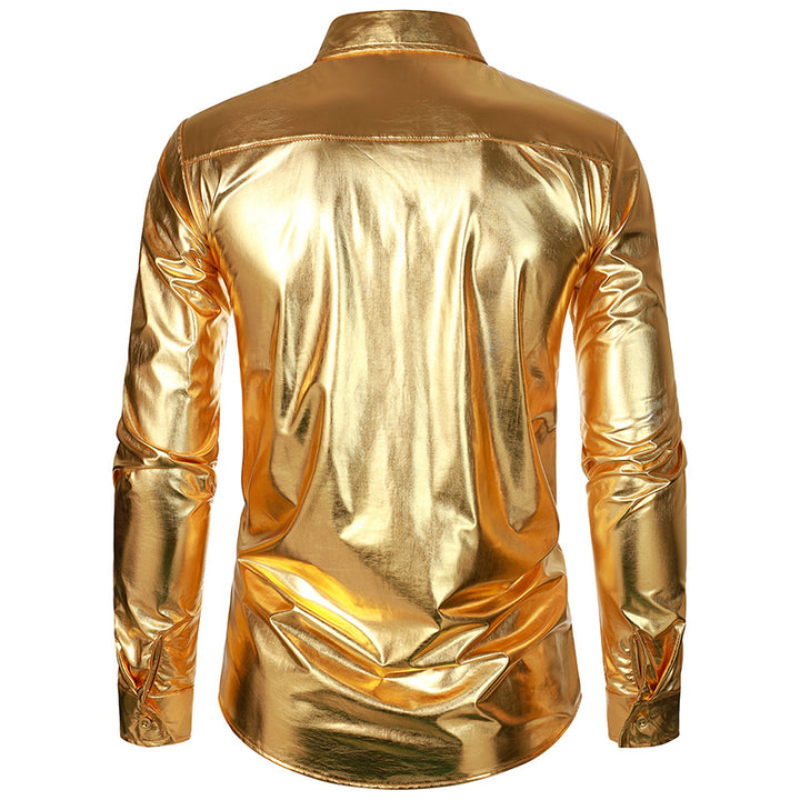 Herren Glamouröses Metallic-Oberhemd Drune