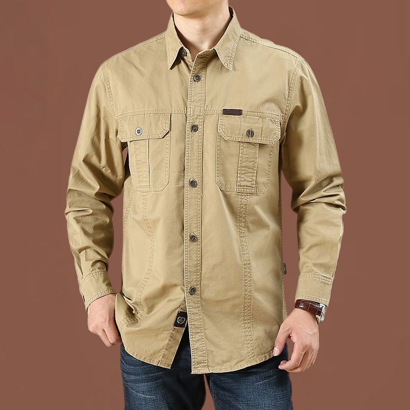 Herren nan robustes Baumwoll-Twill Fieldhemd mit aufgesetzten Klappbrusttaschen und markanten Nahtdetails Drune