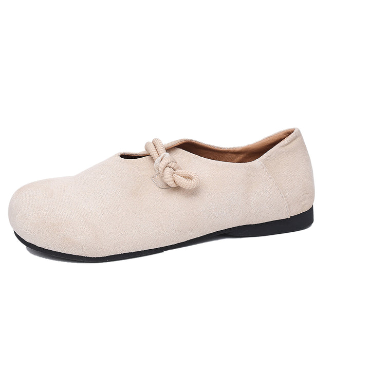 Damen  komfortable Slipper aus Veloursoptik mit dekorativem Knotenriegel und weich gepolstertem Fußbett Drune