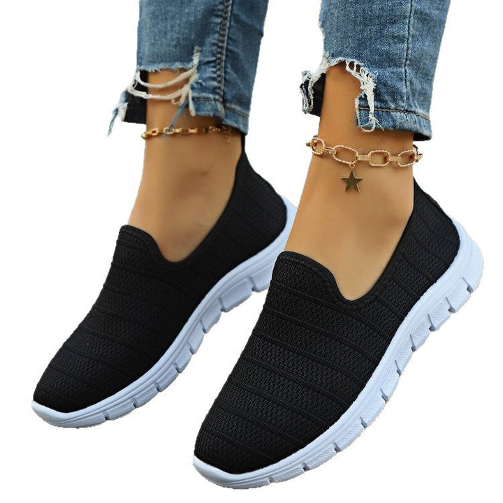 Damen Slip-On Sneakers mit atmungsaktiver Oberflächenstruktur und rutschfester Sohle Drune