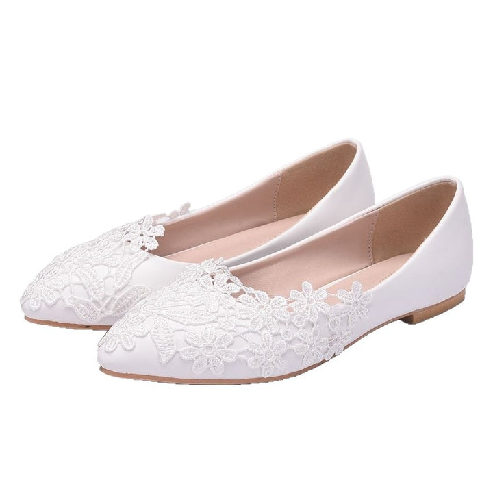 Damen Ballerinas aus Kunstleder mit zarten Spitzenverzierungen Drune