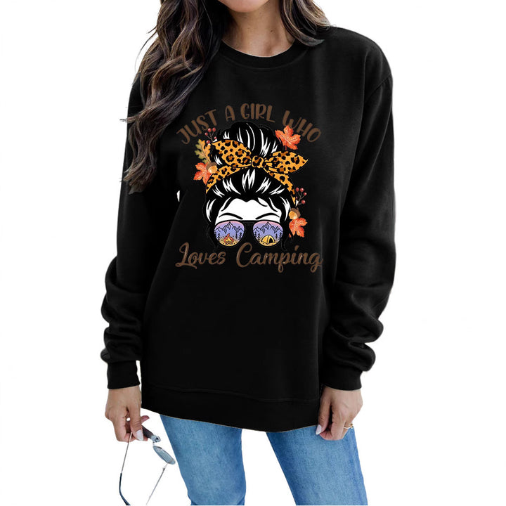Damen Sweatshirt mit künstlerischem Campingmotiv Drune