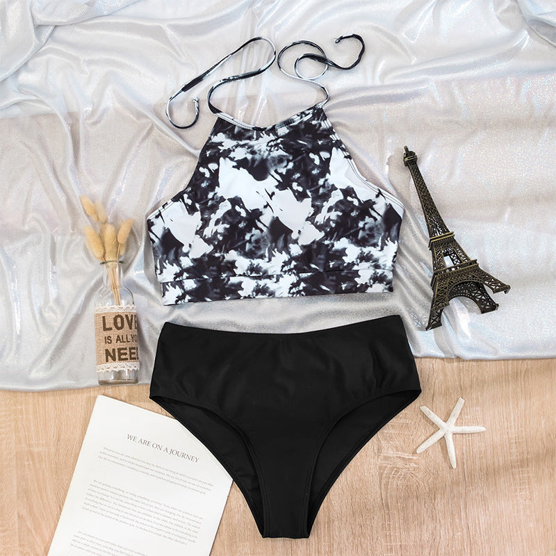 Damen Hochtailliertes Bikini-Set mit sportlichem Crop-Top und tief geschnittenem Höschen Drune