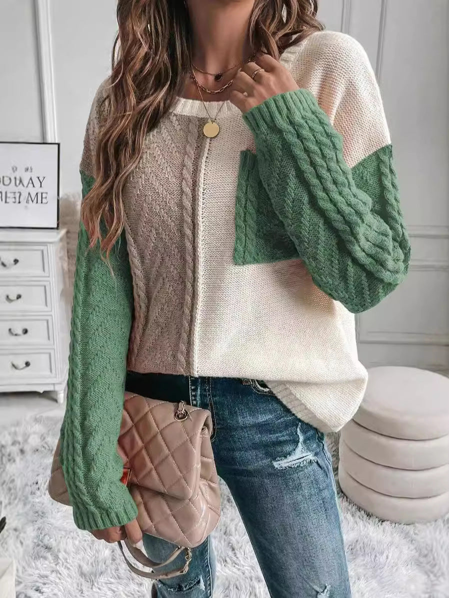 Damen legerer Strickpullover mit asymmetrischem Design Drune